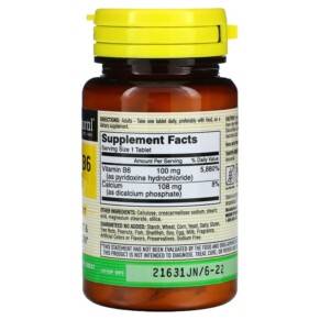 Vitamin B6 Mason Natural 100 mg 100 viên 3 Thành phần vi chất của Mason Natural Vitamin B6 100 mg 100 Tablets 311845057112