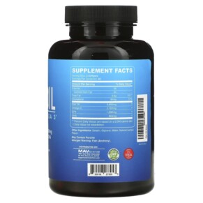 MAV Nutrition Dầu Cá Omega 3 Premium Hương Chanh tự nhiên 120 viên mềm 3 Thành phần vi chất của MAV Nutrition Fish Oil Premium Omega 3 Natural Lemon 120 Softgels 850018273053