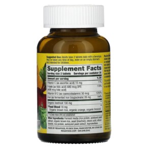 Viên uống bổ máu MegaFood Blood Builder Minis 60 viên 3 Thành phần vi chất của MegaFood Blood Builder Minis 60 Tablets 051494103371