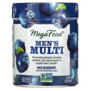 Thực phẩm bổ sung MegaFood Men's Multi Wild Blueberry 60 Gummies 051494104354