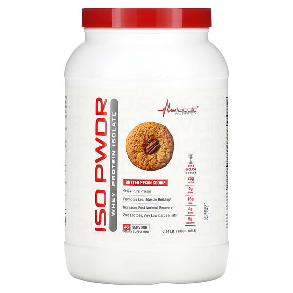 Metabolic Nutrition ISOpwdr Whey Protein Isolate Butter Pecan Cookie 3,04 lb 1.380 g 764779133030