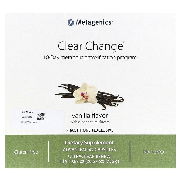 Metagenics Clear Change 10-Day Metabolic Detoxification Program Vanilla 3 Piece Set 755571944337