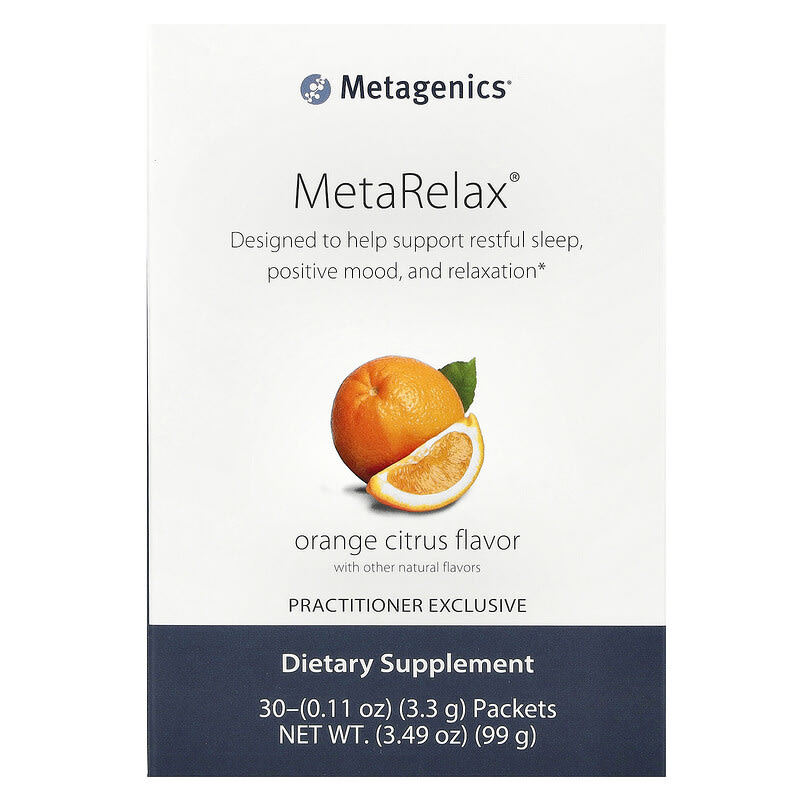 Metagenics, MetaRelax, Orange Citrus, 30 gói, 0,11 oz (3,3 g) 755571945839