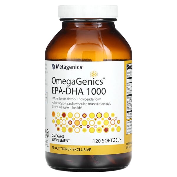 Metagenics OmegaGenics EPA-DHA 1000 Natural Lemon 120 viên 10 metagenics omegagenics epa dha 1000 natural lemon 120 softgels 125358 755571938732