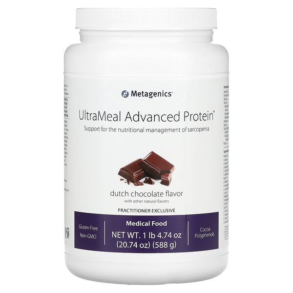 Metagenics UltraMeal Advanced Protein Medical Food Dutch Chocolate 1 lb 4,74 oz 588 g 755571939579