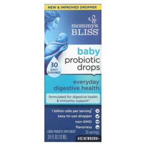 Thực phẩm bổ sung Mommy's Bliss Baby Probiotic Drops Everyday Digestive Health Newborn+ 0.34 fl oz (10 ml) 679234055515