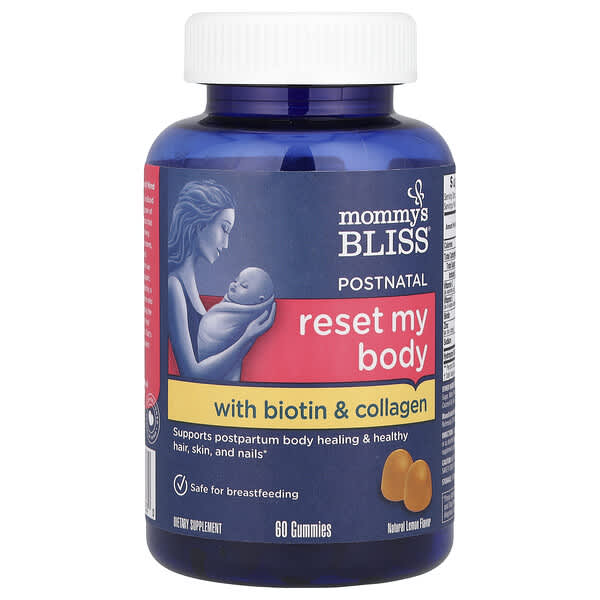 Mommy's Bliss Postnatal Reset My Body With Biotin & Collagen Natural Lemon 60 viên nhai 679234106330