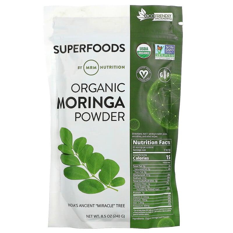 Bột Moringa Hữu Cơ MRM Nutrition 240 g (8.5 oz) 10 mrm nutrition organic moringa powder 8 5 oz 240 g 64585 609492800039