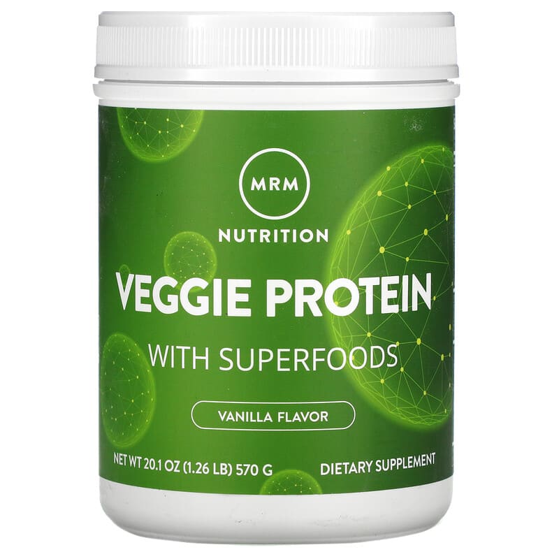 Protein thực vật MRM Nutrition với siêu thực phẩm hương vani 1.26 lb (570 g) 10 mrm nutrition veggie protein with superfoods vanilla 1 26 lb 570 g 36575 609492722317