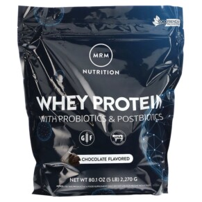 Thực phẩm bổ sung MRM Nutrition Whey Protein with Probiotics & Postbiotics Chocolate 5 lb (2.270 g) 609492720504
