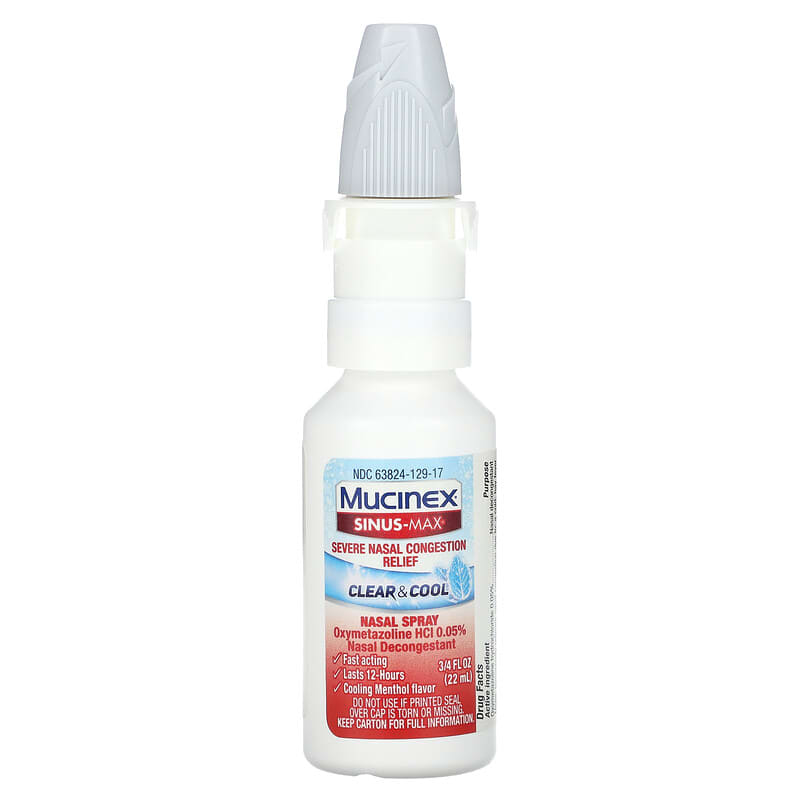 Mucinex Sinus-Max Giải Pháp Nghẹt Mũi Nặng, Sảng Khoái & Mát Lạnh, 22ml 10 mucinex sinus max severe nasal congestion relief clear cool 0 75 fl oz 22 ml 131117 363824834368