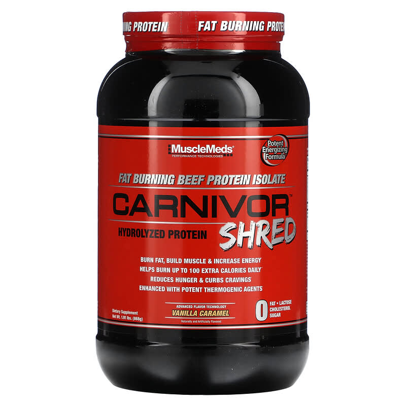 Bột protein thủy phân MuscleMeds Carnivor Shred hương vani caramel 1,91 lbs (868 g) 10 musclemeds carnivor shred hydrolyzed protein vanilla caramel 1 91 lbs 868 g 132989 891597006199