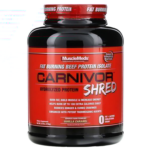 MuscleMeds Carnivor Shred Hydrolyzed Protein Vanilla Caramel 3,8 lbs 1.736 g 891597006205
