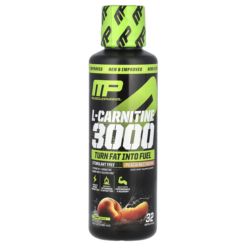 MusclePharm, L-Carnitine 3000, Peach Nectarine, 16 fl oz (480 ml) 810002502569