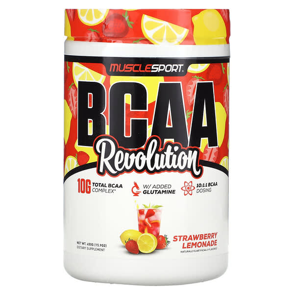 MuscleSport BCAA Revolution Strawberry Lemonade 15,9 oz 450 g 754697661739