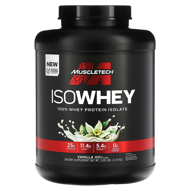 MuscleTech IsoWhey 100% Whey Protein Isolate Vanila 5 lbs 2,27 kg 10 muscletech isowhey 100 whey protein isolate vanilla 5 lbs 2 27 kg 135924 631656717617