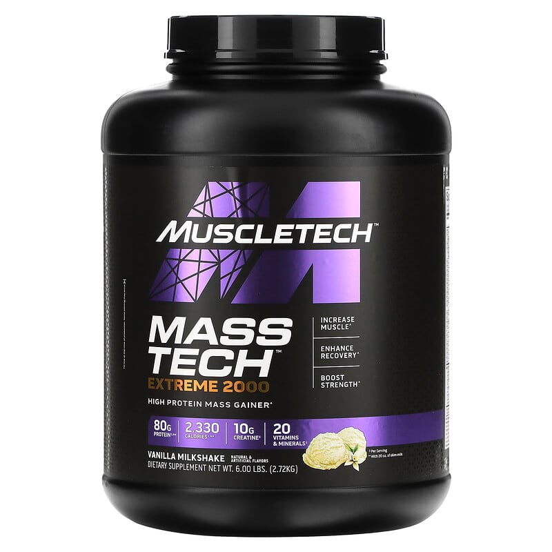 Bột Tăng Cân MuscleTech Mass Tech Extreme 2000 Hương Sữa Vanila 6 lbs (2.72 kg) 10 muscletech mass tech extreme 2000 vanilla milkshake 6 lbs 2 72 kg 115290 631656716979