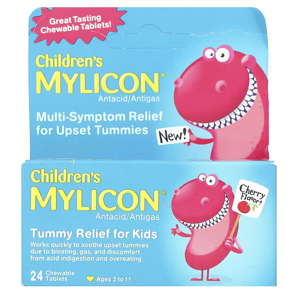Mylicon Children's Mylicon Tummy Relief for Kids Ages 2-11 Cherry 24 viên nhai 10 mylicon children s mylicon tummy relief for kids ages 2 11 cherry 24 chewable tablets 119994 819903010555