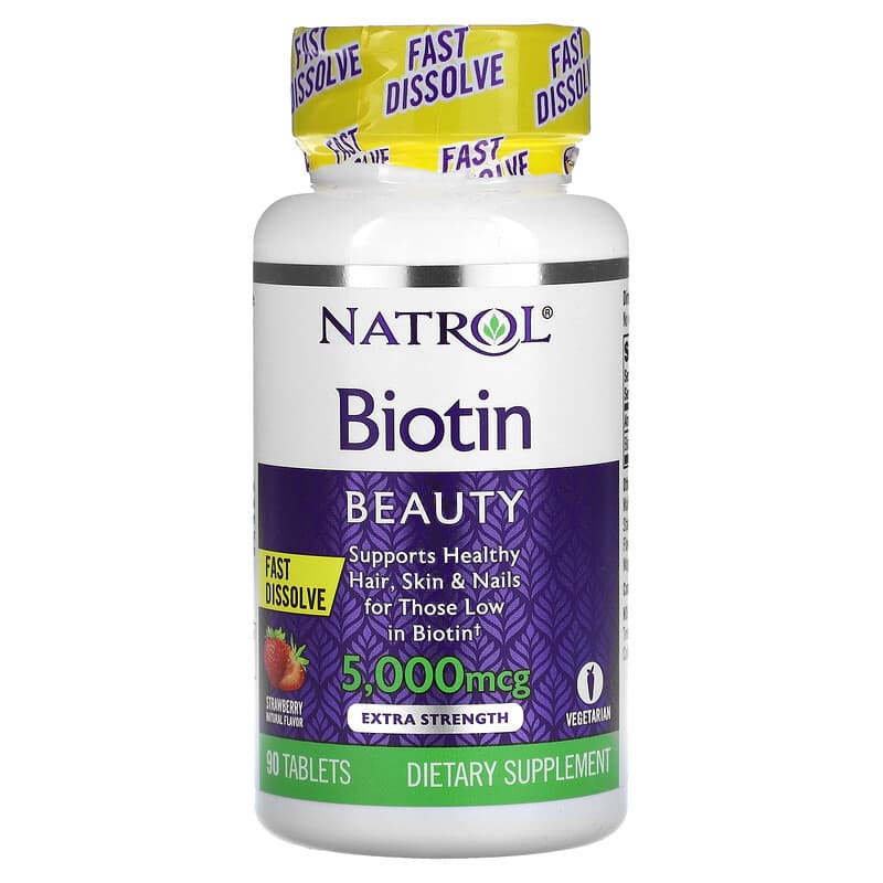 Natrol Biotin Fast Dissolve Extra Strength Dâu 5000 mcg 90 viên 10 natrol biotin fast dissolve extra strength strawberry 5 000 mcg 90 tablets 45922 047469063238