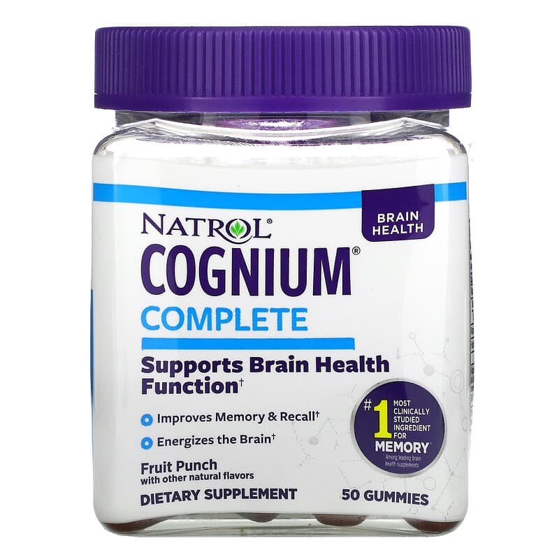 Natrol Cognium Complete Fruit Punch 50 Gummies - Kẹo dẻo bổ não hương trái cây 50 viên từ Natrol 10 natrol cognium complete fruit punch 50 gummies 111952 047469077761