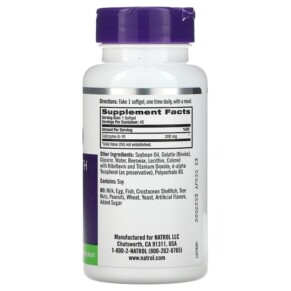 Natrol CoQ-10 200 mg 45 viên nang mềm 3 Thành phần vi chất của Natrol CoQ-10 200 mg 45 Softgels 047469042615