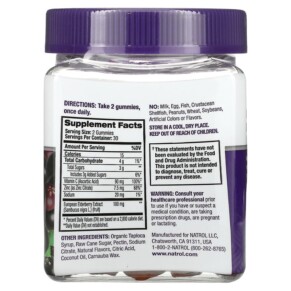 Viên ngậm tăng cường miễn dịch Natrol Elderberry 50 mg 60 viên gummies 3 Thành phần vi chất của Natrol Elderberry Immune Health 50 mg 60 Gummies 047469077594
