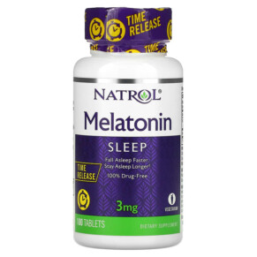 Thực phẩm bổ sung Natrol Melatonin Time Release 3 mg 100 Tablets 047469004583