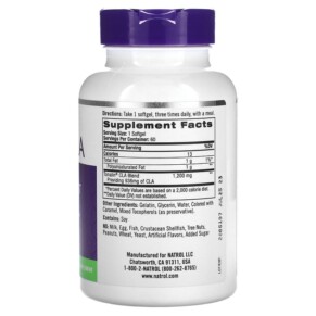 Natrol Tonalin CLA 1200 mg 60 viên nang mềm 3 Thành phần vi chất của Natrol Tonalin CLA 1.200 mg 60 Softgels 047469008635