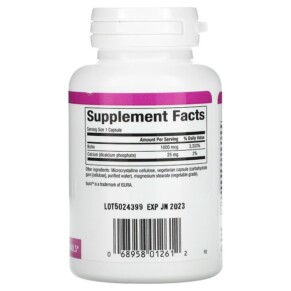 Viên uống Biotin 1000 mcg 90 viên thực vật Natural Factors 3 Thành phần vi chất của Natural Factors Biotin 1.000 mcg 90 Vegetarian Capsules 068958012612