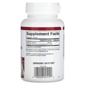 Natural Factors CranRich Super Strength Tinh Chất Cranberry 500 mg 90 viên nang 3 Thành phần vi chất của Natural Factors CranRich Super Strength Cranberry Concentrate 500 mg 90 Capsules 068958045122