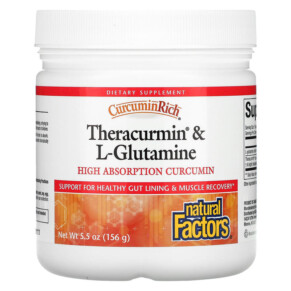Thực phẩm bổ sung Natural Factors CurcuminRich Theracurmin & L-Glutamine 5.5 oz (156 g) 068958045498