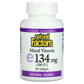 Thực phẩm bổ sung Natural Factors Mixed Vitamin E 134 mg (200 IU) 90 Softgels 068958014005