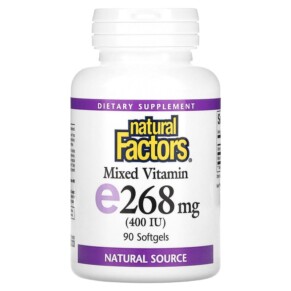 Thực phẩm bổ sung Natural Factors Mixed Vitamin E 268 mg (400 IU) 90 Softgels 068958014210