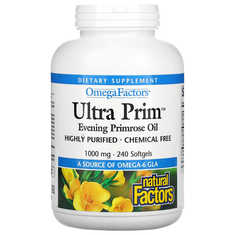 Dầu hoa anh thảo Ultra Prim OmegaFactors 1000 mg 240 viên nang Natural Factors 10 natural factors omegafactors ultra prim evening primrose oil 1000 mg 240 softgels 16865 068958083667