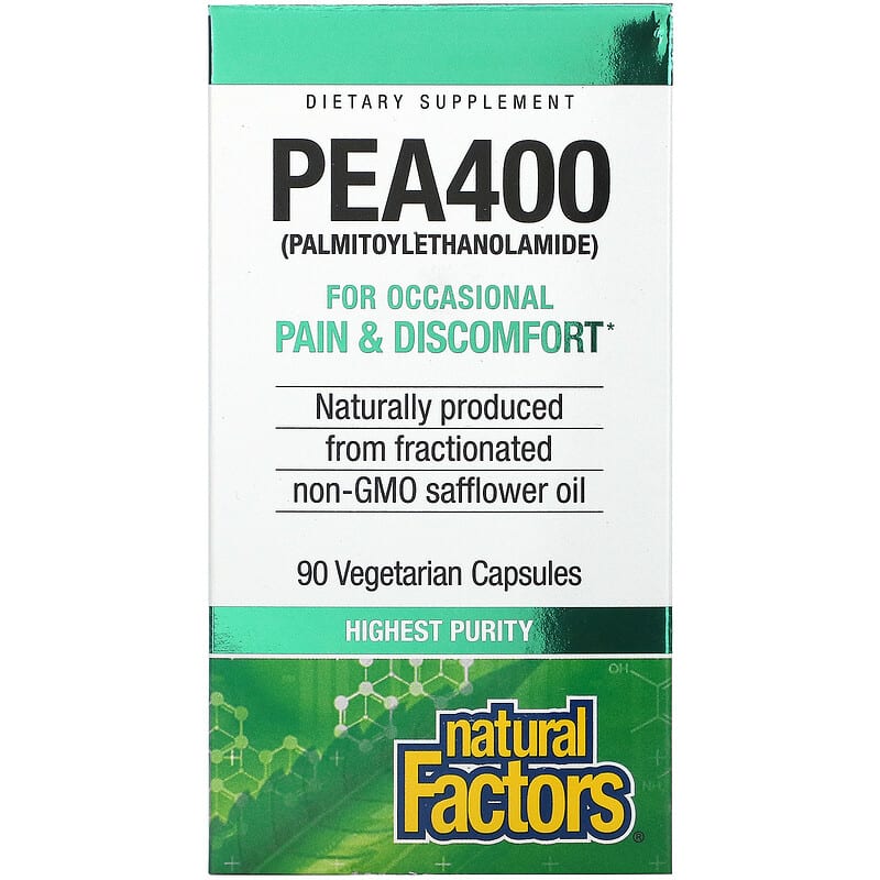 Viên uống thực phẩm chức năng Natural Factors PEA400 90 viên nang chay 10 natural factors pea400 90 vegetarian capsules 102110 068958027005