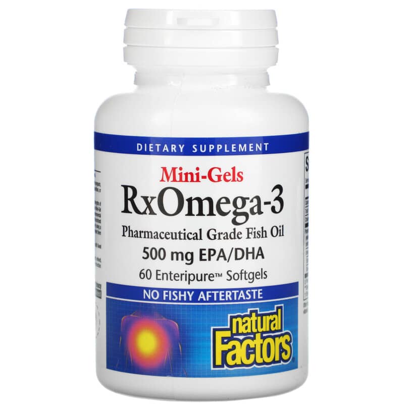 Viên uống Natural Factors RxOmega-3 Mini-Gels 500 mg 60 viên nang mềm Enteripure 10 natural factors rxomega 3 mini gels 500 mg 60 enteripure softgels 105933 068958354941