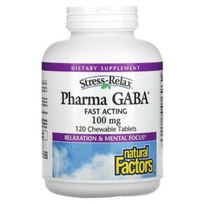 Thực phẩm bổ sung Natural Factors Stress-Relax Pharma GABA 100 mg 120 Chewable Tablets 068958028385
