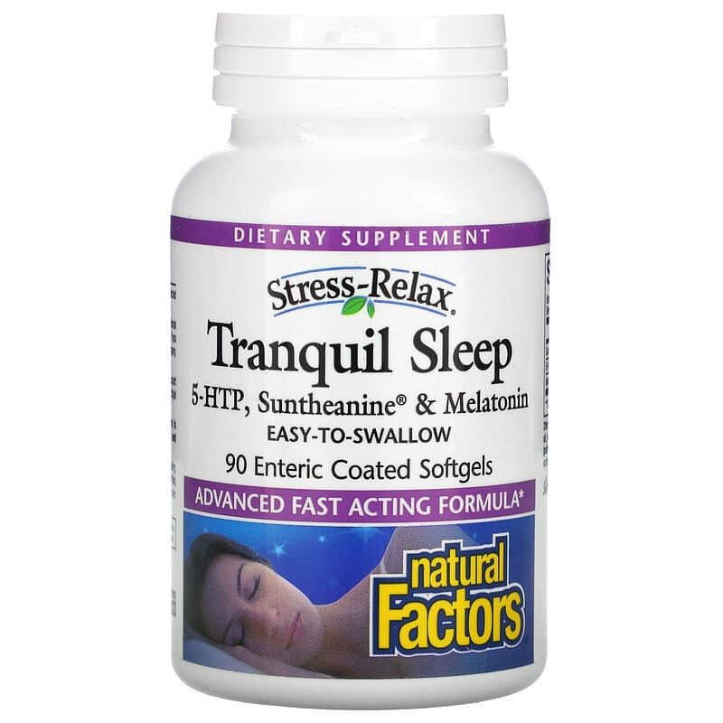 Viên uống Natural Factors Stress-Relax Tranquil Sleep 90 viên nang mềm bao phim giúp thư giãn & ngủ ngon. 10 natural factors stress relax tranquil sleep 90 enteric coated softgels 19505 068958028309