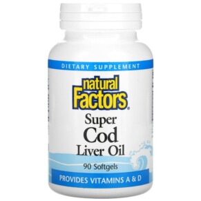 Thực phẩm bổ sung Natural Factors Super Cod Liver Oil 90 Softgels 068958010205