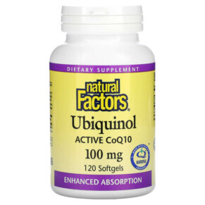 Thực phẩm bổ sung Natural Factors Ubiquinol Active CoQ10 100 mg 120 Softgels 068958207285