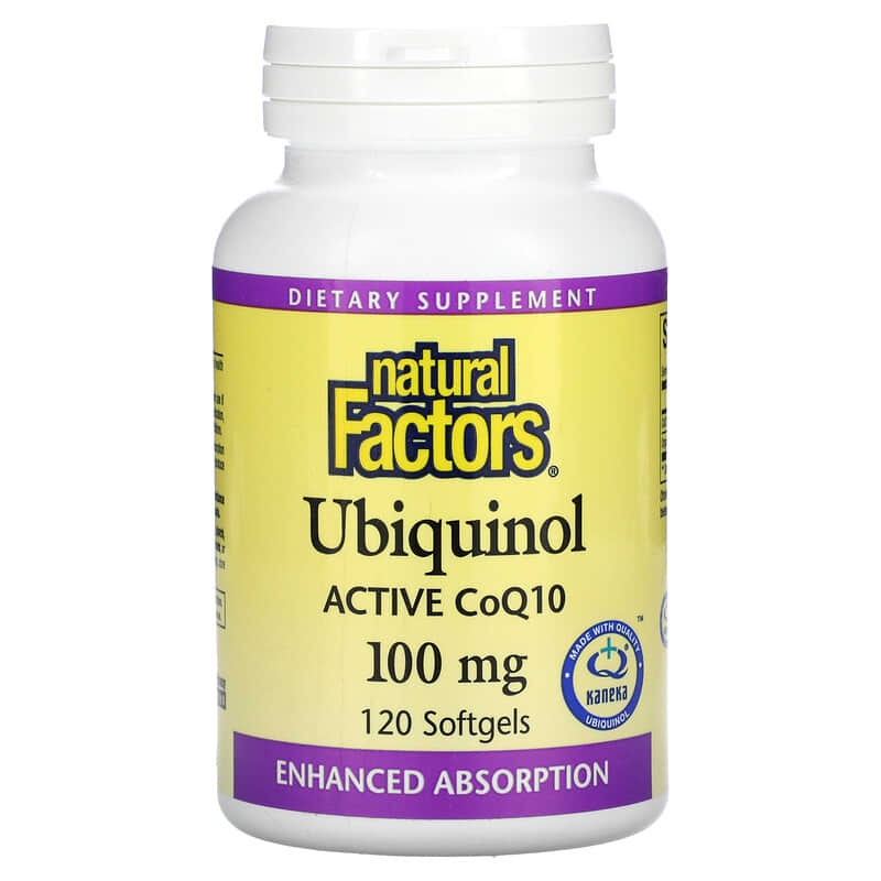 Ubiquinol CoQ10 Hoạt Động 100 mg 120 viên mềm Natural Factors 10 natural factors ubiquinol active coq10 100 mg 120 softgels 47310 068958207285