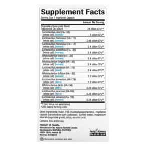 Thành phần vi chất của Natural Factors Ultimate Probiotic 24/12 Formula 24 Billion 60 Vegetarian Capsules 068958018522