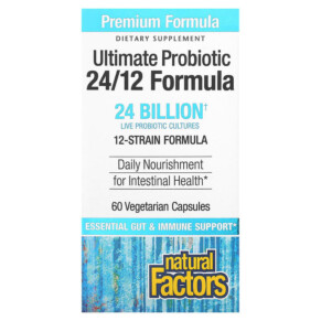 Thực phẩm bổ sung Natural Factors Ultimate Probiotic 24/12 Formula 24 Billion 60 Vegetarian Capsules 068958018522