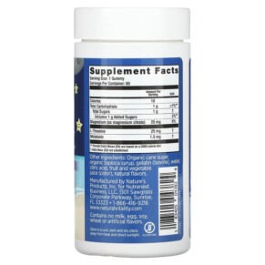 Thành phần vi chất của Natural Vitality CALM Kids Sleep Gummies Nighttime Berry 60 Gummies 183405043824