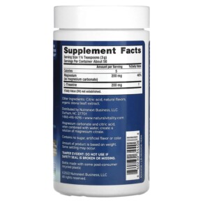 Bột pha uống bổ sung Magie Natural Vitality CALM Mind với L-Theanine hương mật ong vani 6 oz (168 g) 3 Thành phần vi chất của Natural Vitality CALM Mind Magnesium Supplement with L-Theanine Drink Mix Honey Vanilla 6 oz (168 g) 840230344068