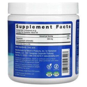 Bột uống giảm căng thẳng Natural Vitality CALM Original (Không hương vị) 8 oz (226 g) 3 Thành phần vi chất của Natural Vitality CALM The Anti-Stress Drink Mix Original (Unflavored) 8 oz (226 g) 183405043497