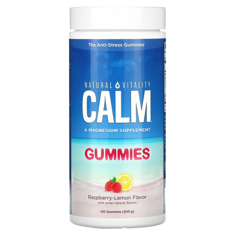 Kẹo dẻo chống stress Natural Vitality CALM vị mâm xôi chanh 120 viên 10 natural vitality calm the anti stress gummies raspberry lemon 120 gummies 96444 875534002406
