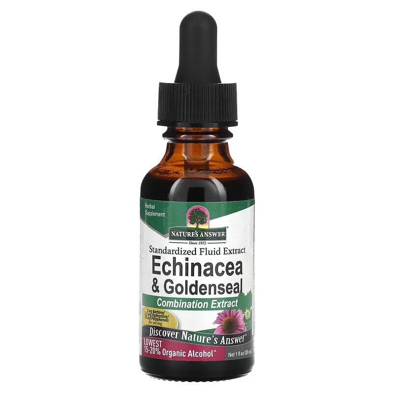 Chiết xuất Echinacea và Goldenseal chuẩn hóa Nature's Answer 30 ml 10 nature s answer echinacea goldenseal standardized fluid extract 1 fl oz 30 ml 134432 083000002663