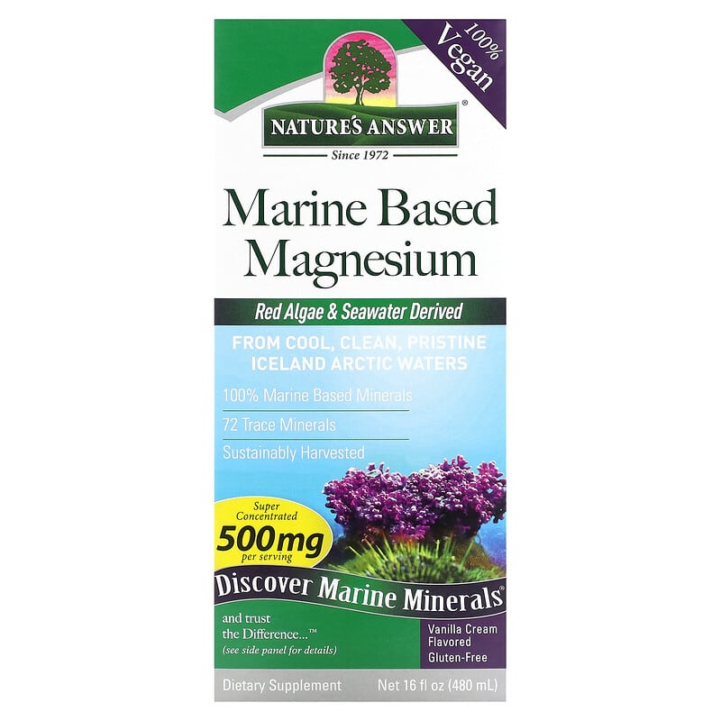 Kem vani chứa magie từ biển Nature's Answer 500 mg 16 fl oz (480 ml) 10 nature s answer marine based magnesium vanilla cream 500 mg 16 fl oz 480 ml 82794 083000261619