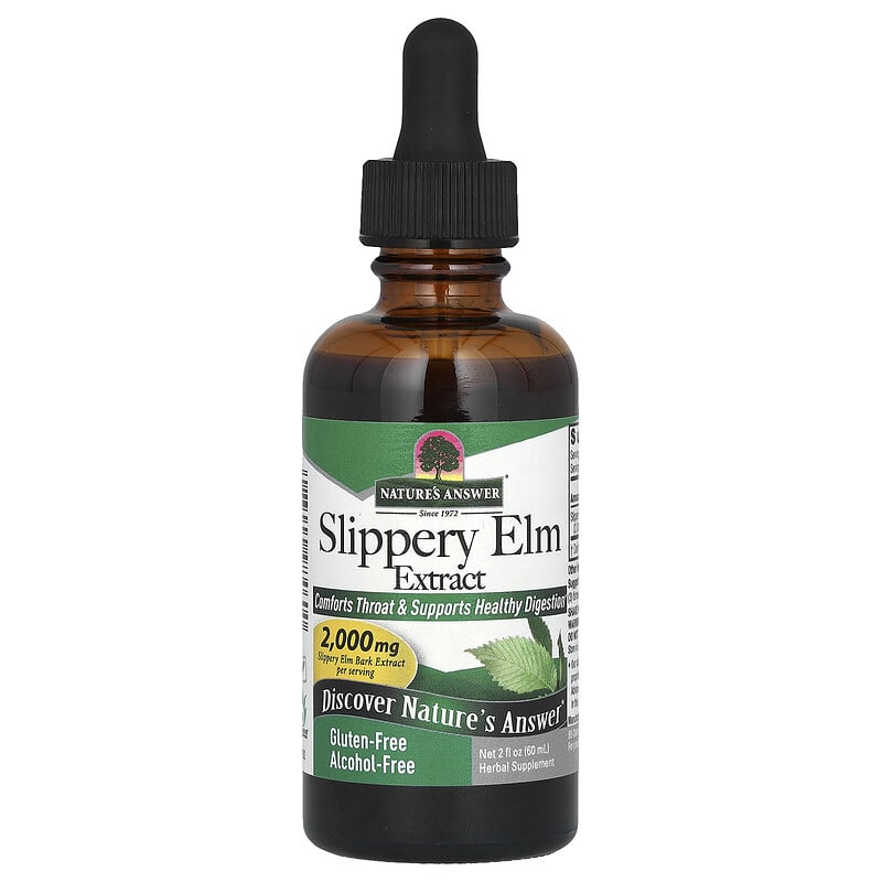 Tinh chất cây elm trơn Nature's Answer không cồn 2000 mg 60 ml 10 nature s answer slippery elm extract alcohol free 2 000 mg 2 fl oz 60 ml 139136 083000984600